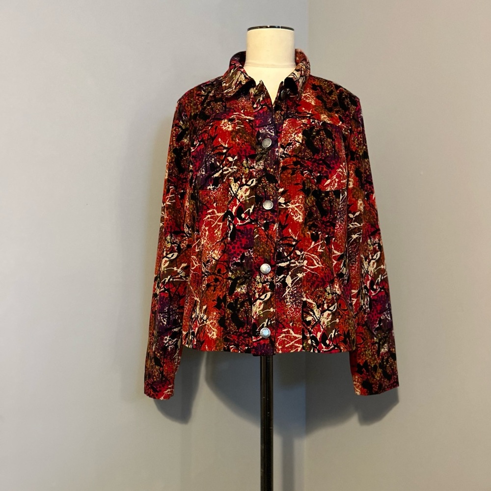 Christopher & Banks red & black decorative jacket size S